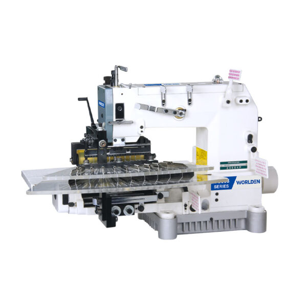 WORLDEN 25 Needle Half-cylinder type Back & forth driving Double chain-stitch machine sewing on Tuck fabric / Pin Tuck Machine