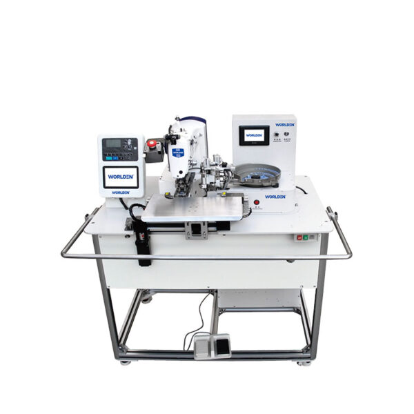 WORLDEN WD-1903SQ-988C | Electronic Button Attaching Machine with Pneumatic type Flat button feed machine