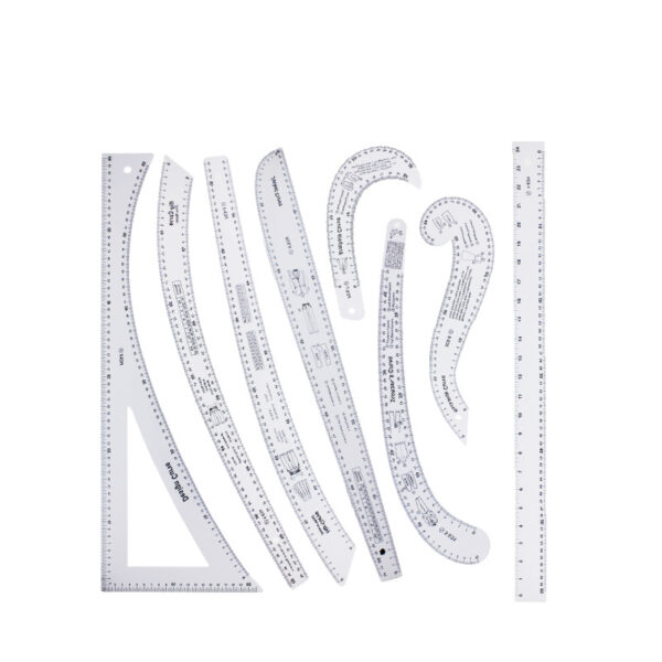 Pattern Design Ruler Set (Clear Acrylic Sewing Rulers with High Accuracy Scale 8 Pcs Sewing Ruler Tailor Set)